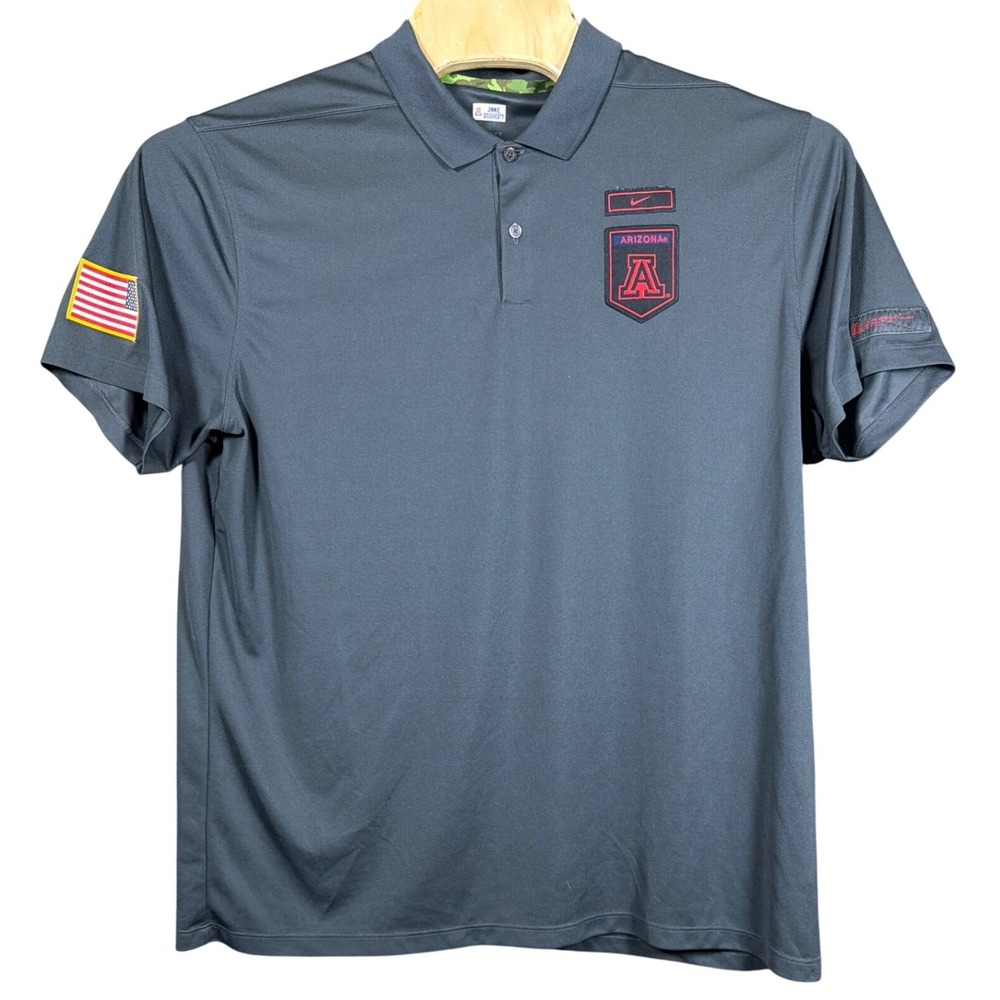 Arizona Nike Polo Mens XL Gray NCAA Football Dri-FIT Wildcats Team Issued